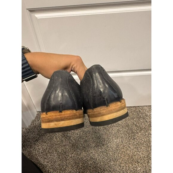 AS 98 Mens Blue Leather Shoes Buckle Fringe Size 42 (8.5/9)EUC - Picture 5 of 5